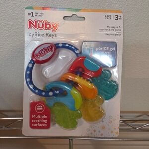 Nuby IcyBite Keys teether Baby toy cooling gel bpa free 3 months + NEW